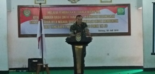 Danrem 064/MY : Keluarga Besar TNI Harus Menjadi Unsur Pemersatu Masyarakat