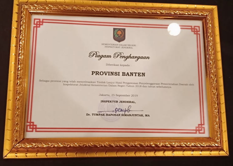 Pemprov Banten Raih Penghargaan Kemendagri RI