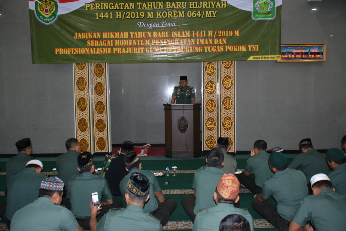 Danrem 064/MY : Peringatan Tahun Baru 1441 H, Sebagai Momentum Peningkatan Iman dan Taqwa