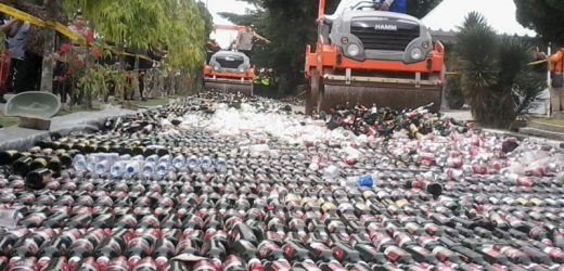 33.168 Botol Miras Berbagai Merk Dimusnahkan Polda Banten