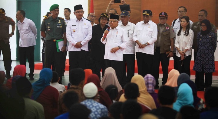 Didampingi Wagub Banten, Bupati dan Sejumlah Menteri, Wapres RI Kunjungi Korban Banjir Lebak
