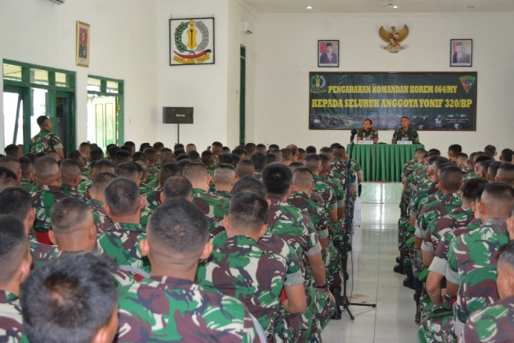 Danrem 064/MY Berikan Pembekalan Bagi Prajurit 320/BP Tugas Ke Lebanon