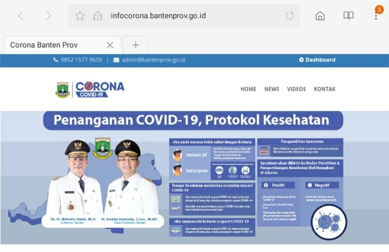 Pemprov Banten Luncurkan Situs Infocorona, Tingkatkan Kesiapsiagaan Penanganan