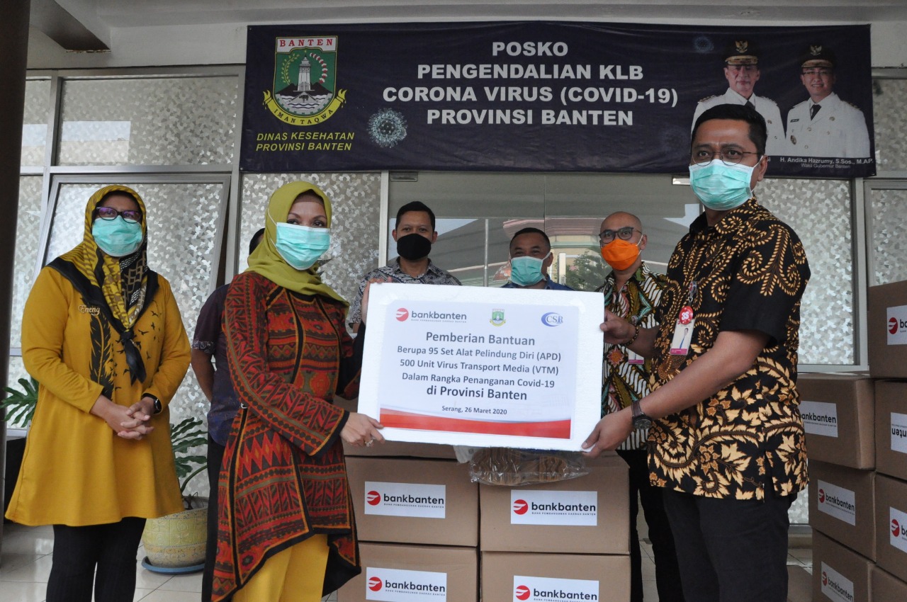 Bank Banten Bantu 500 VTM dan 95 APD Melalui CSR Tangani Covid-19