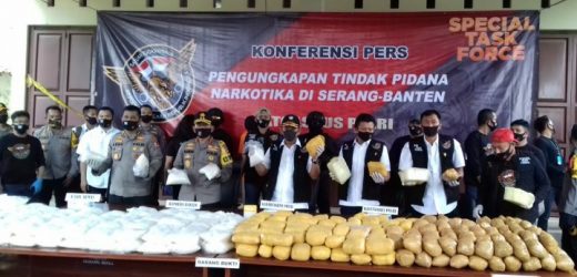 Satgasus Bareskrim Mabes Polri Amankan 821 kg Sabu Jaringan Internasional di Kota Serang