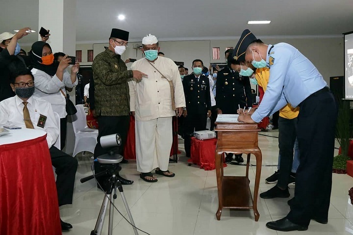 Disaksikan Wagub Andika, Ribuan Warga Binaan Lapas di Banten Siap Jadi Relawan Vaksin Covid 19