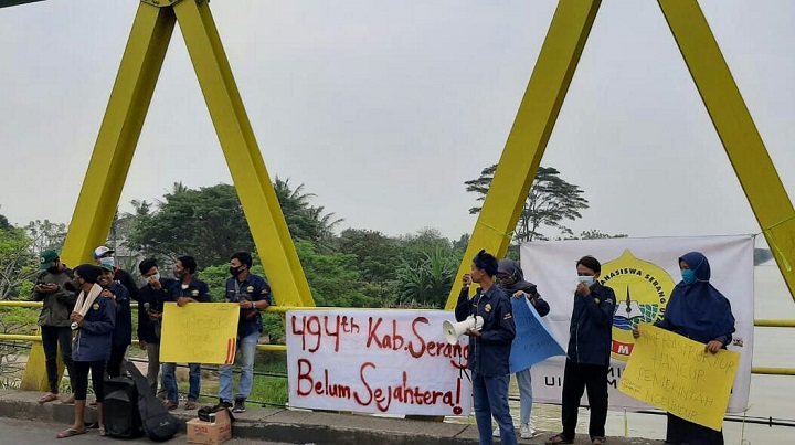 Peringatan HUT Kabupaten Serang ke 494, Dikepung Aksi Mahasiswa