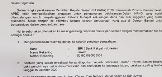 Awas! Beredar Surat Palsu Atas Namakan Gubernur Banten