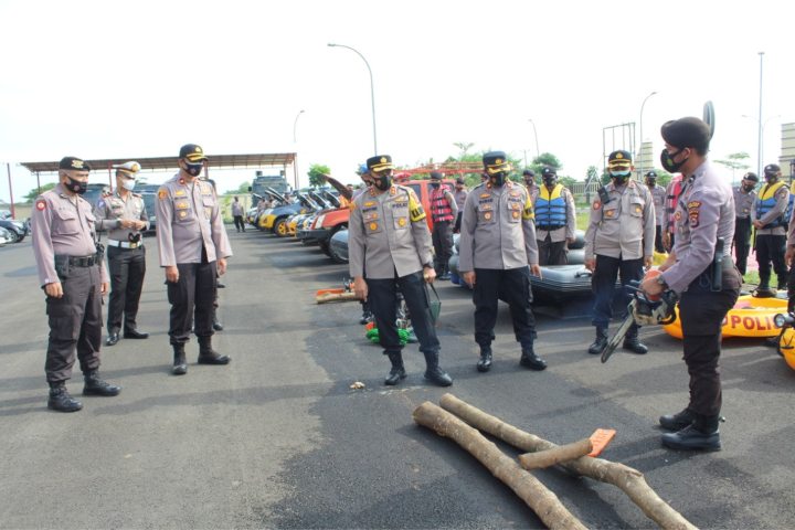 Pastikan Kesiapsiagaan Penanganan Bencana, Polres dan BPBD Serang Gelar Apel