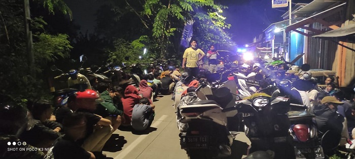 Polsek Cikande Amankan Puluhan Motor Peserta Balap Liar di Jalan Tambak – Carenang