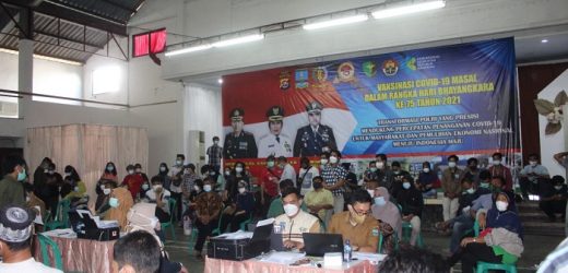 Sambut HUT Bhayangkara Polri ke 75, Polres Serang Gelar Vaksinasi Massal