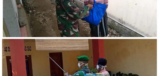 Babinsa 2305/Cinangka Melakukan Kegiatan Karya Bakti (Karbak) Des. Kamasan dan Des. Bantar Waru