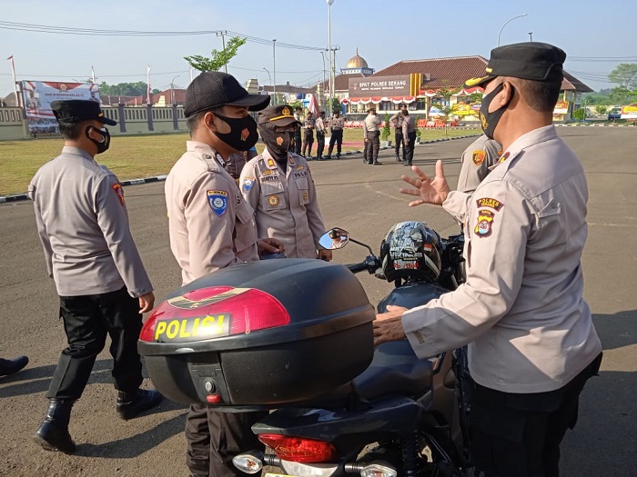 Polres Serang Gelar Apel Kesiapsiagaan, Hadapi PPKM Darurat