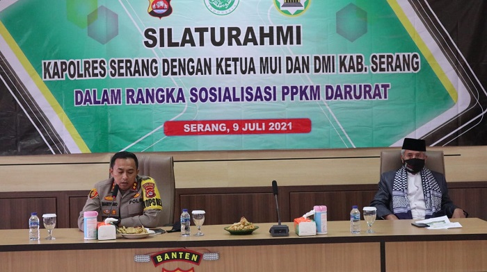 Bahas Pelaksanaan Idul Adha Dimasa PPKM Darurat, Kapolres Serang Bertemu Ketua MUI dan DMI