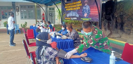 Per 10 Agustus 2021 Pangkalan TNI AL Banten Gencarkan 5.916 Vaksin Masyarakat Maritim