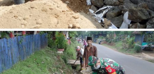 Anggota Babinsa 2306/Mancak Melakukan Kegiatan Karya Bakti (Karbak) Des. Angsana dan Des. Balekencana