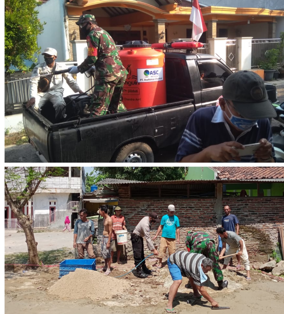 Anggota Babinsa Koramil 2301/Cilegon Melaksanakan Kegiatan Karya Bakti (Karbak) di Kel. Sukma dan Kel. Jombang Wetan