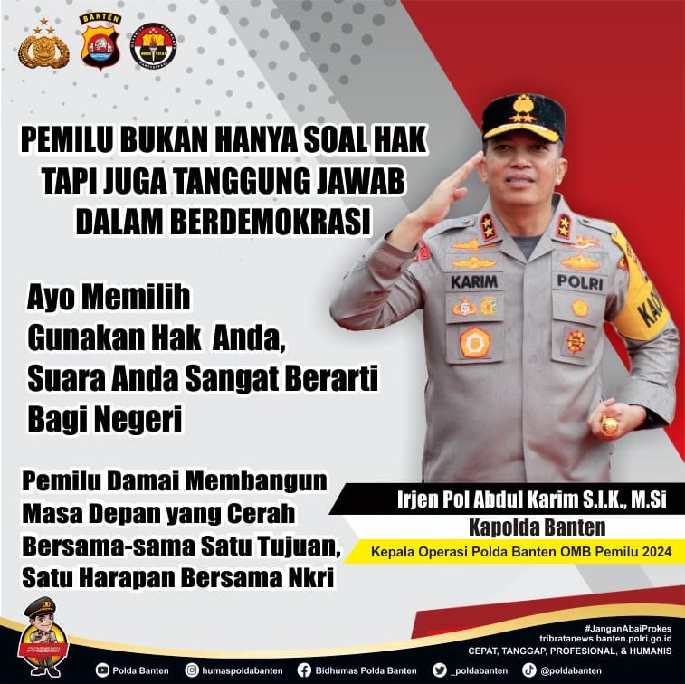 Seruan Kapolda Banten Untuk Pemilu 2024