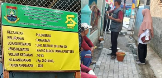 Pokmas Tamansari Realisasikan Program Saban Juare, Lurah Benny: Anggaran Harus Tepat Sasaran dan Berkualitas