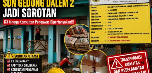 Proyek RKB SDN Gedong Dalem 2 Jadi Sorotan, K3 hingga Konsultan Pengawas Dipertanyakan,!!!